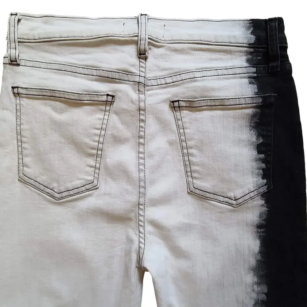 HUDSON x BAJA EAST Holly High-Rise Jeans Black‎ to White BEW4151DBQ Women's 28